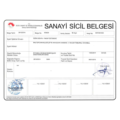 Sanayi Sicil Belgesi